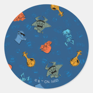 Adesivo Redondo Casa de Foster para Amigos Imaginários   Padrão Di