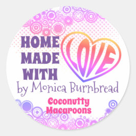 Adesivo Redondo Casa de Hippie feita da cozinha da comida