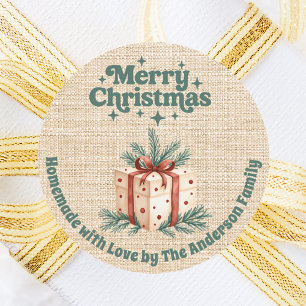 Adesivo Redondo Casa de prenda de cerveja de Natal