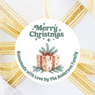 Adesivo Redondo Casa de presentes de Natal