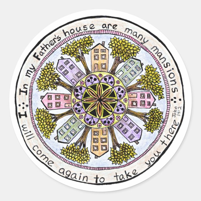 Adesivo Redondo Casa do Padre Sticker (Frente)