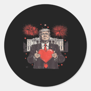 Adesivo Redondo Casa do Pai Engraçado Trump Heart Casa Branca Vale