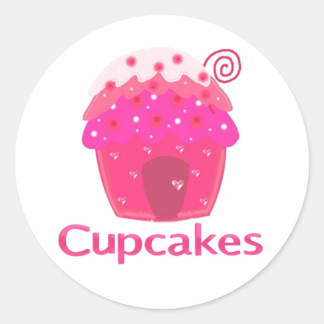 Adesivo Redondo Casa Doce Cupcake (Frente)