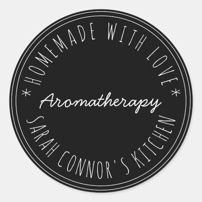 Adesivo Redondo Casa feita com amor AromaTherese Kraft (Frente)