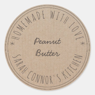 Adesivo Redondo Casa feita com amor Peanut Butter Kraft Baking