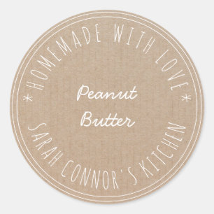 Adesivo Redondo Casa feita com amor Peanut Butter Kraft Baking