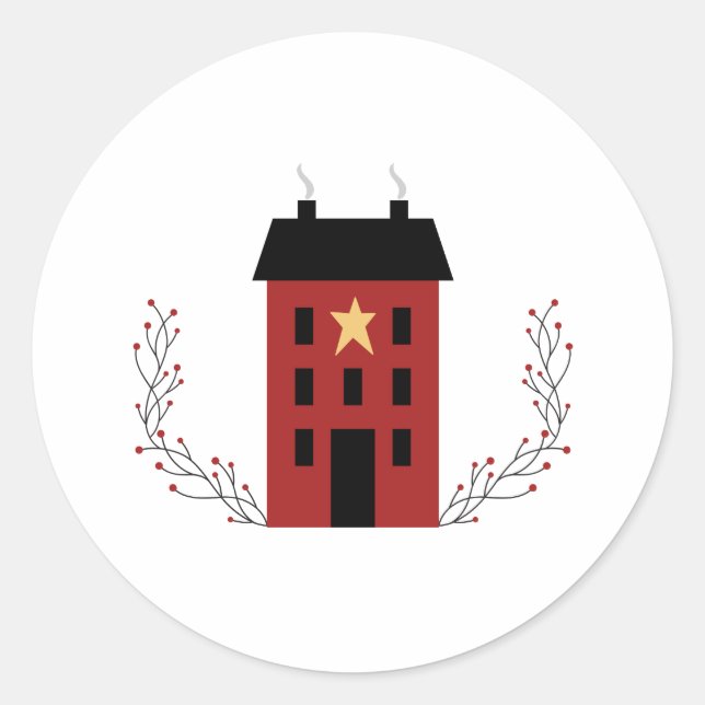 Adesivo Redondo Casa Primitiva do País (Frente)