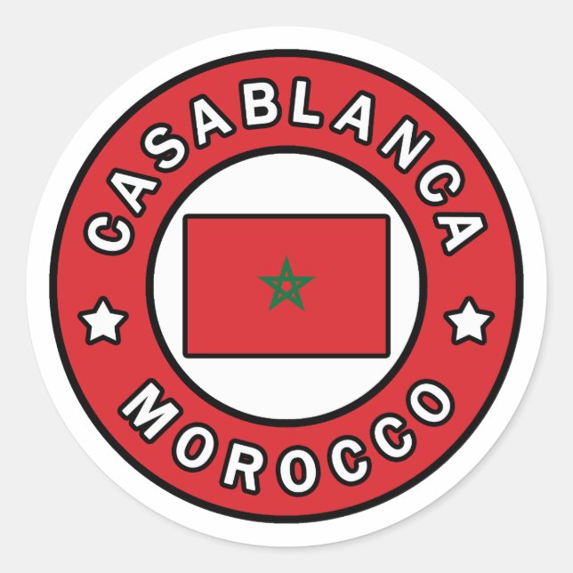 Adesivo Redondo Casablanca Marrocos (Frente)