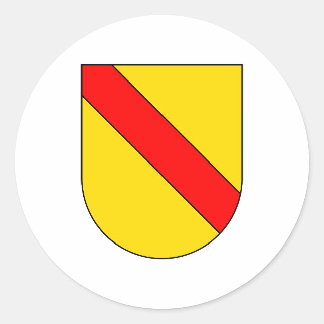 Adesivo Redondo Casaco Arms Baden Alemanha Símbolo Oficial Heraldr (Frente)