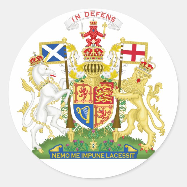 Adesivo Redondo Casaco da Scotland Arms Sticker (Frente)