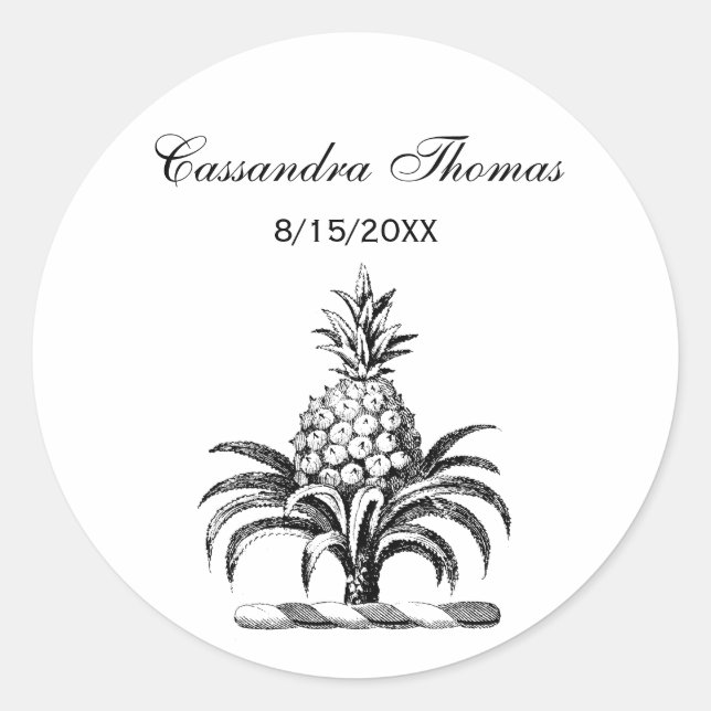 Adesivo Redondo Casaco de Ananás Herádico de Pré-Papoeira (Frente)