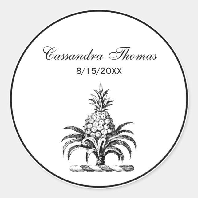 Adesivo Redondo Casaco de Ananás Herádico de Pré-Papoeira (Frente)