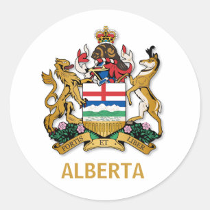 Adesivo Redondo casaco de armas Alberta