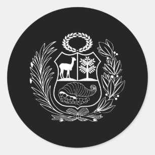 Adesivo Redondo Casaco de Armas Bandeira do Peru