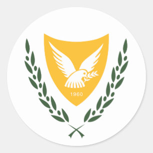 Adesivo Redondo Casaco de armas cipriota, Chipre