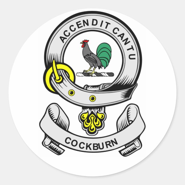 Adesivo Redondo CASACO de Armas COCKBURN (Frente)