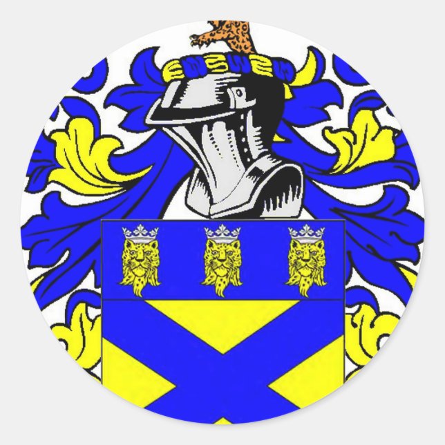 Adesivo Redondo Casaco de Armas Cooper (Inglês) (Frente)
