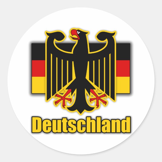 Adesivo Redondo Casaco de armas da Alemanha (Frente)
