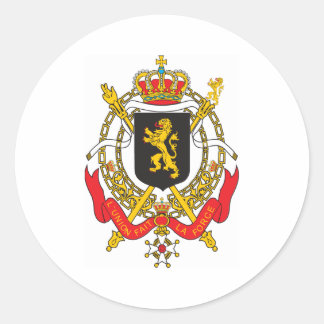 Adesivo Redondo Casaco De Armas Da Bélgica