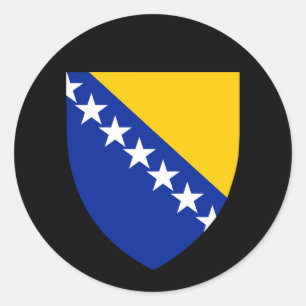 Adesivo Redondo Casaco de Armas da Bósnia e Herzegovina