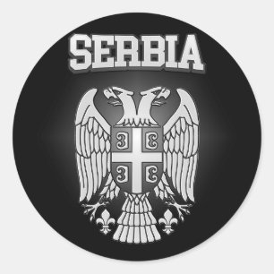 Adesivo Redondo Casaco de armas da Sérvia