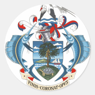 Adesivo Redondo Casaco de armas das Seicheles