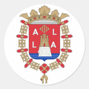 Adesivo Redondo Casaco de armas de Alicante, Espanha