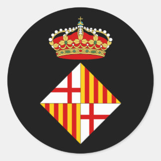 Adesivo Redondo Casaco de Armas de Barcelona