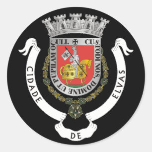 Adesivo Redondo Casaco de Armas de Elvas, Portugal