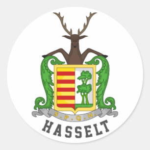 Adesivo Redondo Casaco de Armas de Hasselt, Bélgica
