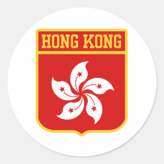 Adesivo Redondo Casaco de armas de Hong Kong