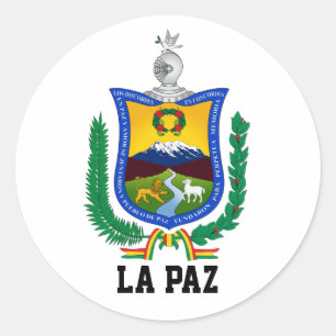 Adesivo Redondo Casaco de Armas de La Paz, Bolívia