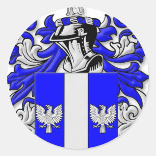 Adesivo Redondo Casaco de armas de madeira