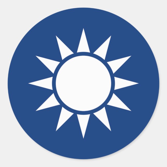 Adesivo Redondo Casaco de armas de Taiwan (Frente)