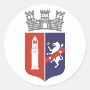 Adesivo Redondo Casaco de Armas de Tirana, Albânia