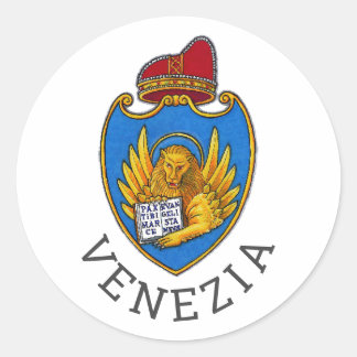 Adesivo Redondo Casaco de Armas de Veneza, Itália