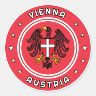 Adesivo Redondo Casaco de Armas de Viena, Áustria