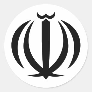Adesivo Redondo Casaco De Armas Do Irã