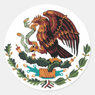 Adesivo Redondo Casaco de Armas do México