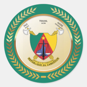 Adesivo Redondo Casaco de Armas dos Camarões