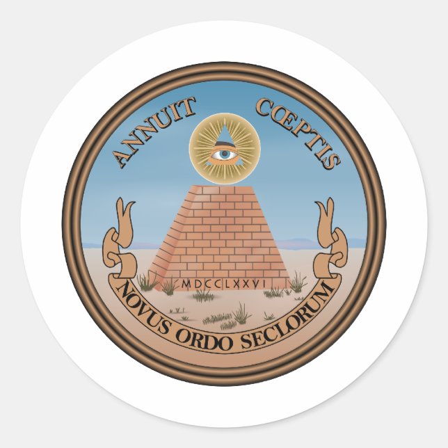 Adesivo Redondo Casaco de Armas dos Estados Unidos (Frente)