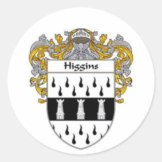 Adesivo Redondo Casaco de Armas Higgins (Mantled)