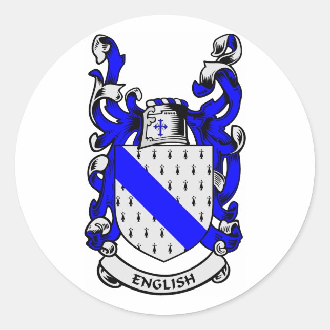 Adesivo Redondo CASACO de Armas INGLÊS (Frente)