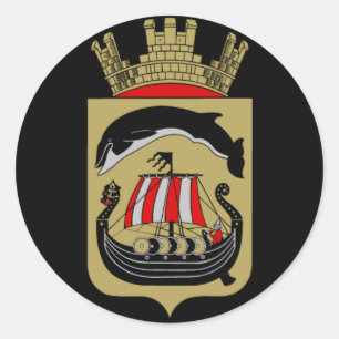 Adesivo Redondo Casaco de armas norueguesas