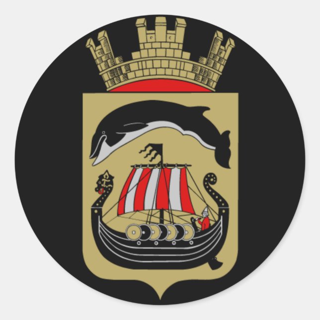 Adesivo Redondo Casaco de armas norueguesas (Frente)