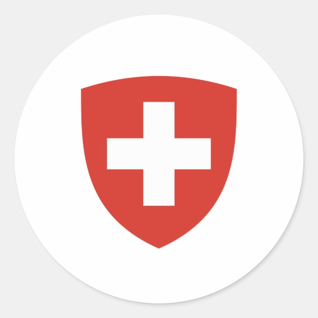 Adesivo Redondo Casaco de armas suíças (Frente)