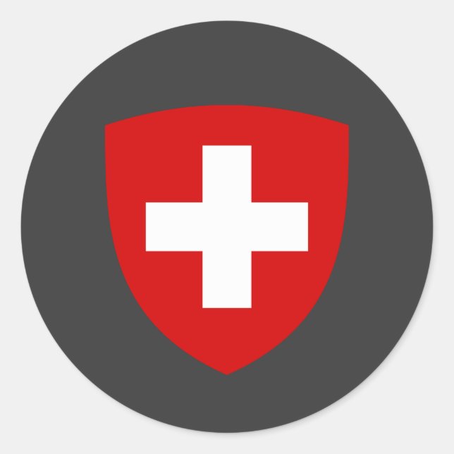 Adesivo Redondo Casaco de armas suíço - Souvenir Suiça (Frente)