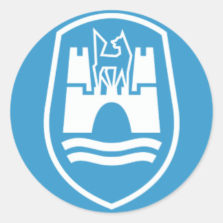 Adesivo Redondo Casaco de Armas Wolfsburg (branco)