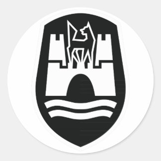 Adesivo Redondo Casaco de Armas Wolfsburg (branco preto)
