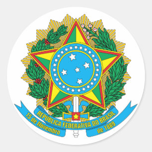 Adesivo Redondo Casaco de Braços Brasil